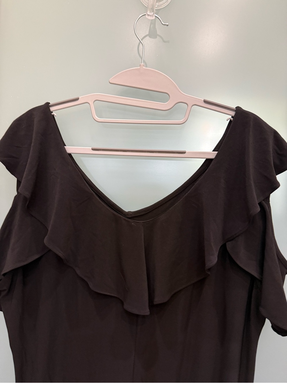 MSK Black One-Shoulder Ruffle Dress - Picture 3 of 4